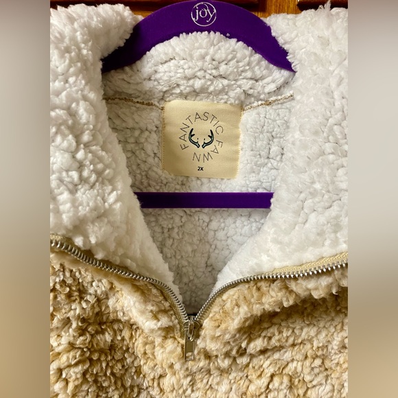 Fantastic Fawn 1/4” Zip Sherpa Pullover - Picture 4 of 15